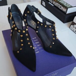 NWT Stuart Weitzman Studded Suede Ankle Boots Size 7